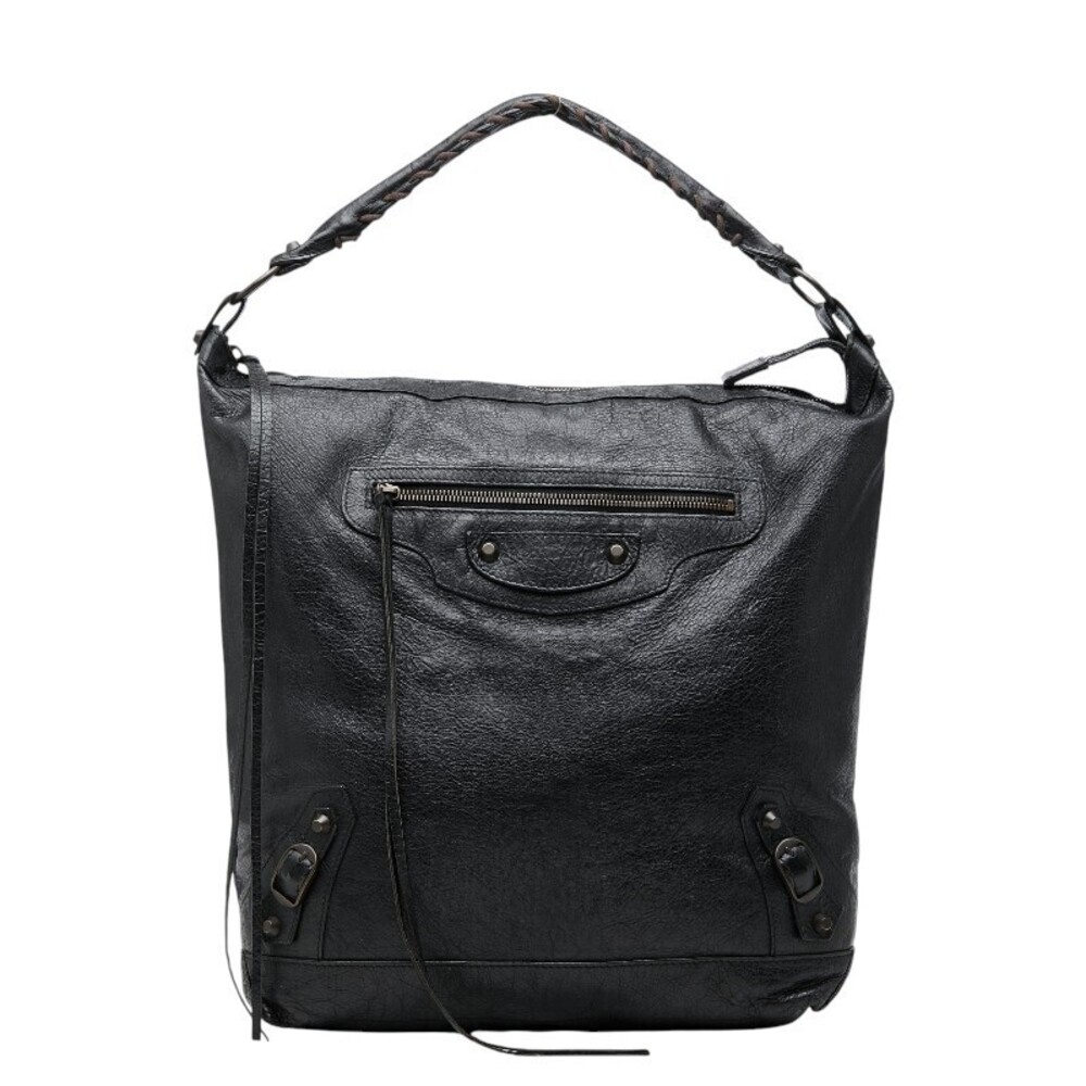 Balenciaga The Day Hobo Bag Black Leather